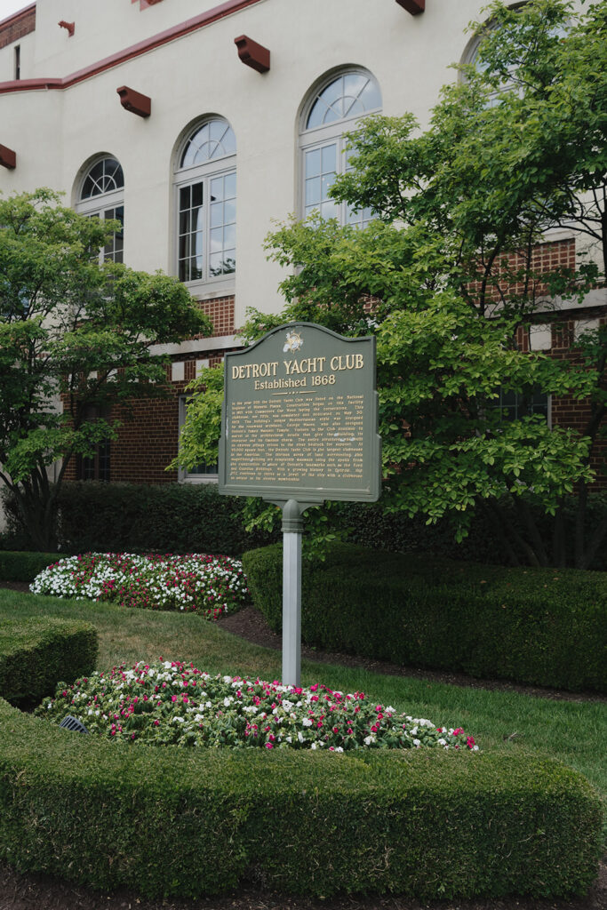Detroit Yacht Club sign.