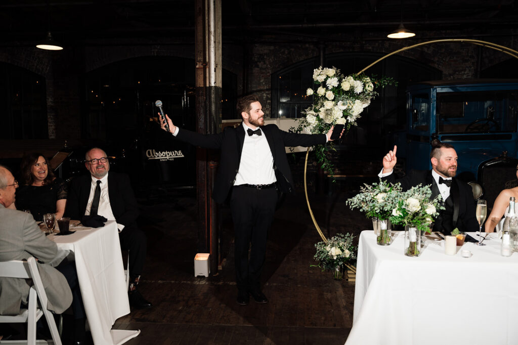 Guest after giving a speech.