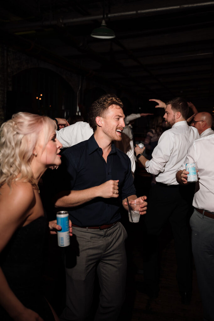 Open dancing during a Ford Piquette Avenue Plant wedding reception.