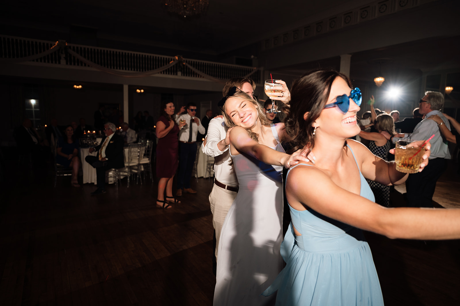 Guests dancing on the dance floor.