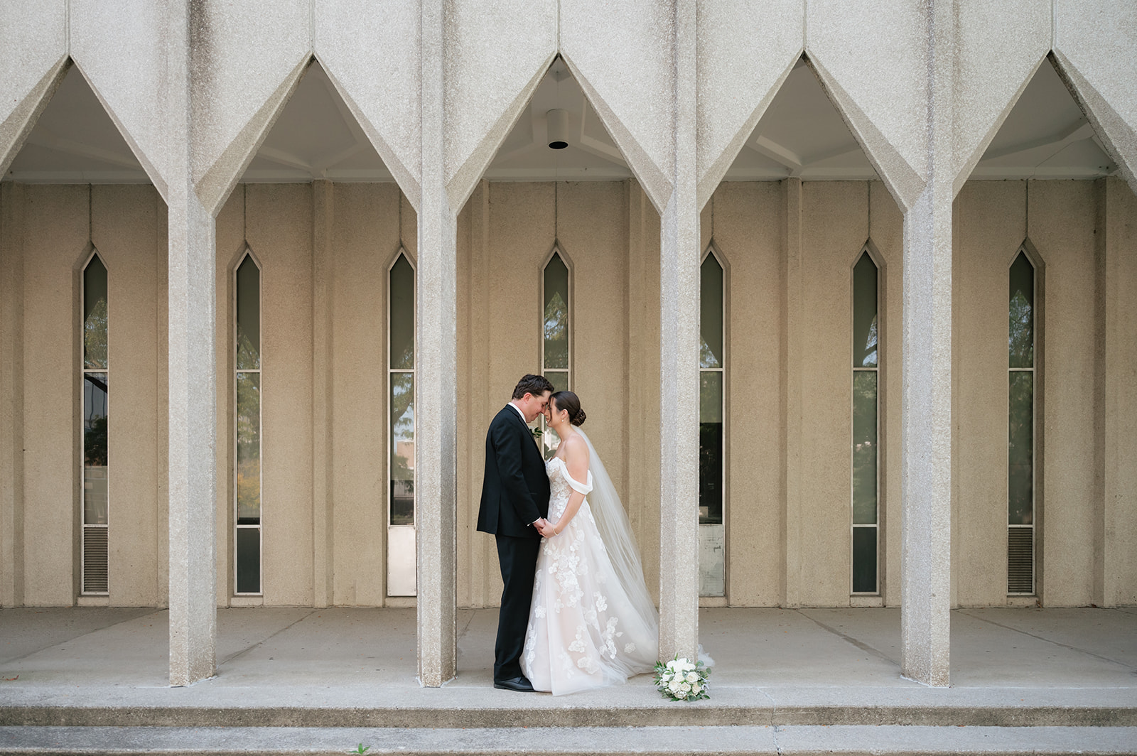 Bride and grooms portraits at Wayne State University.