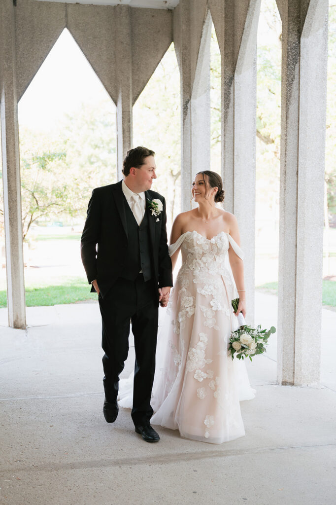 Bride and grooms portraits at Wayne State University.